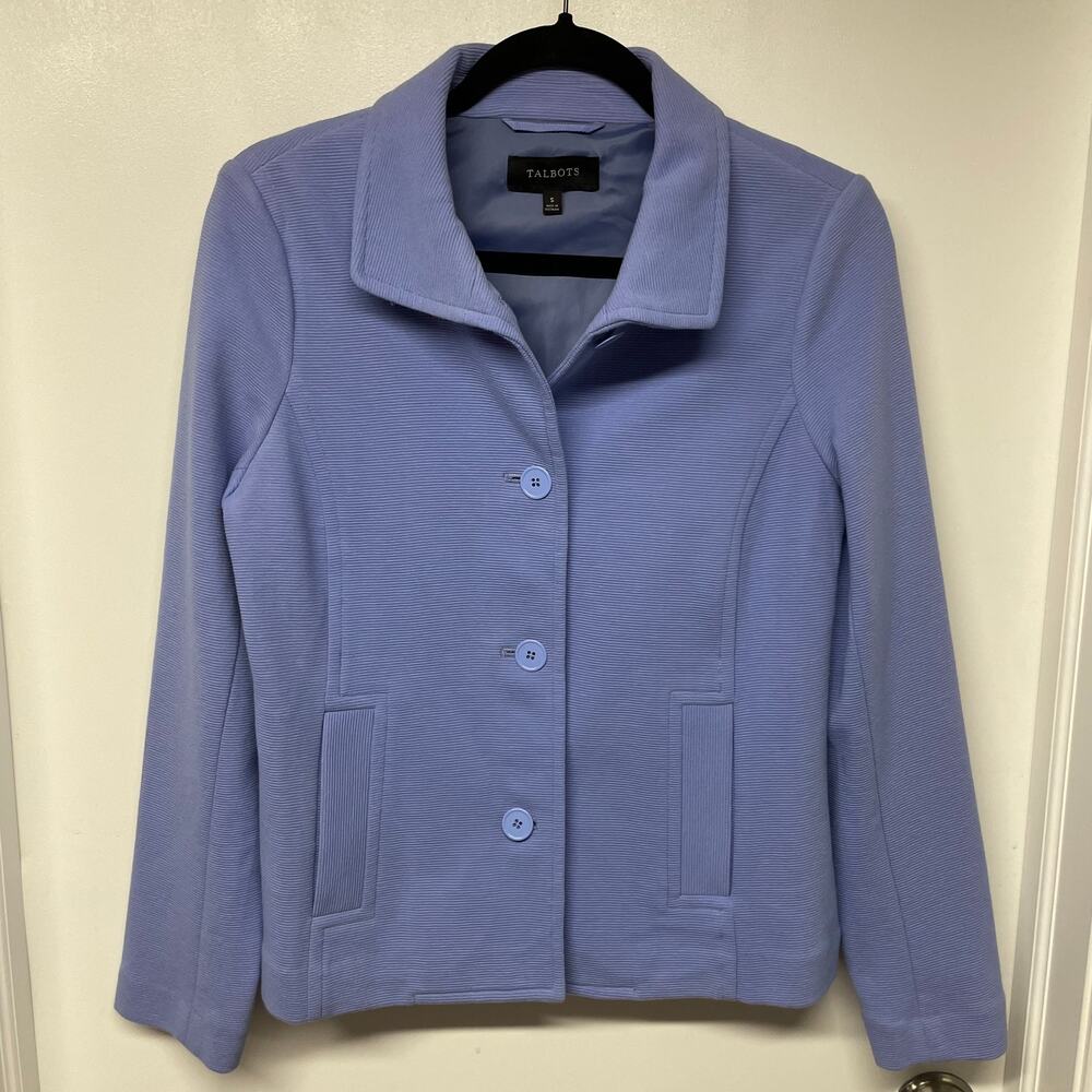Talbots Light Blue Lavender Jacket Blazer Womens Size Small Career Preppy